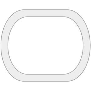 CE14 Rounded Rectangle Shaped Metal Print with Border