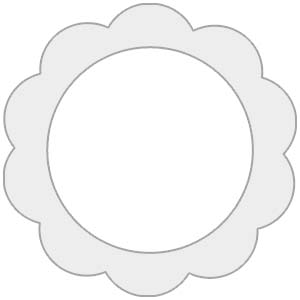 CE15 Scalloped Circle Shaped Metal Print with Border