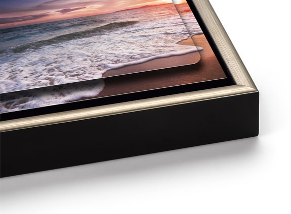 Double Float Metal Print with a Silver Slim Float Frame