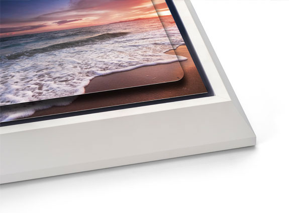 Double Float Metal Print with a White Wedge Float Frame