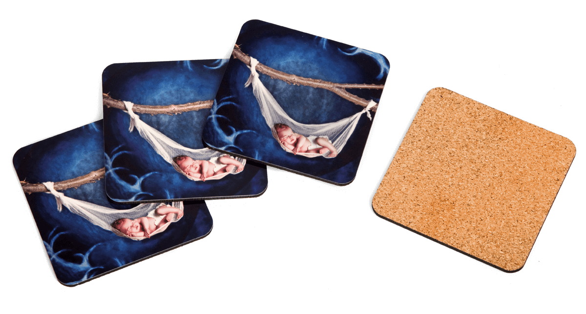 Cork Bottom Photo Coasters
